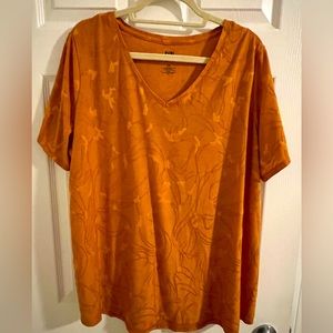 1X EVRI Mustard Yellow / Orange Blouse - Plus Size